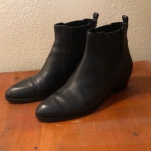 J Crew black leather ankle boots